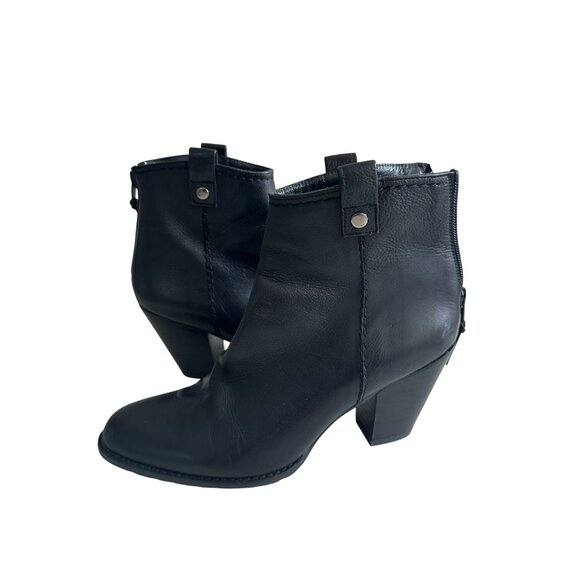 STUART WEITZMAN Black Leather Ankle Booties Boots Size 6.5 - Picture 3 of 10